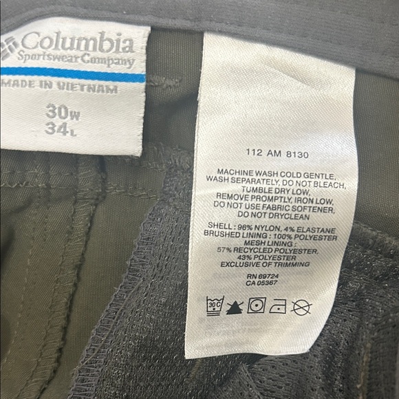 Columbia Men's 30x34 Omni Shield Olive Green Pants - Picture 3 of 8